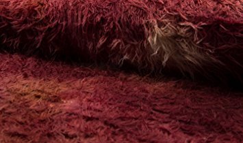 Fabrics-City LANGHAAR BATIK RASTAFELL STOFF FELLIMITAT TIE-DYE STOFFE, 4441 (Dunkelrot) von Fabrics-City