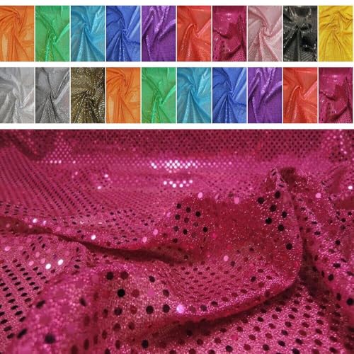 Fabrics-City PINK/PINK EXKLUSIVE KLEINE PAILLETTEN STOFF 3MM STOFFE, 2960 von Fabrics-City