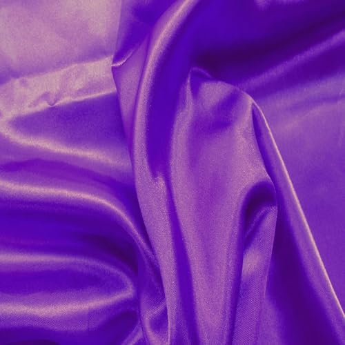 Fabrics-City SCHWER SATIN STOFF SATINSTOFF GLÄNZEND STOFFE METERWARE, 3316 (Violett) von Fabrics-City