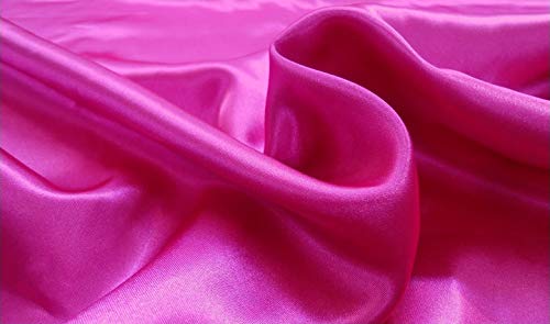 Fabrics-City SCHWER Satin Stoff SATINSTOFF GLÄNZEND Stoffe METERWARE, 3323 (Pink) von Fabrics-City
