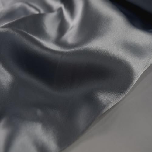 Fabrics-City SCHWER SATIN STOFF SATINSTOFF GLÄNZEND STOFFE METERWARE, 4116 (Silbergrau) von Fabrics-City