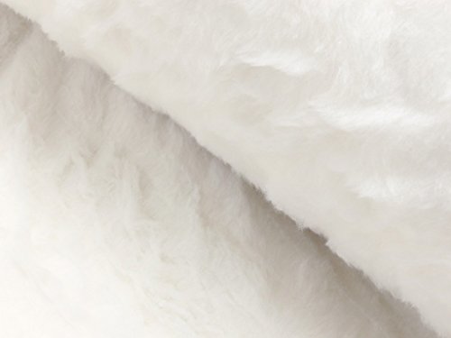 Fabrics-City Schneeweiß Kurzflor Fellimitat Kunstfell Fell Stoff Stoffe Meterware, 4105 (Weiß) von Fabrics-City