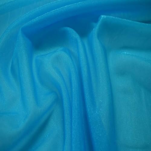 Fabrics-City Türkis Stretch fein Netz Mesh Glitzer Stoff Netzstoff Meterware ab 50cm Tüllstoff Dekonetz Gitterstoff für Kostüme Brautmode DIY Dekorationen Hochzeit Party Kostümzubehör, 5082 von Fabrics-City