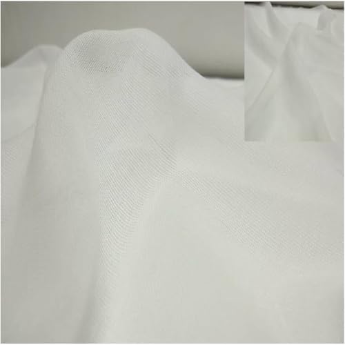 Fabrics-City WEIß GAZE TRANSPARENT 10% Baumwolle Stoff Netzstoff Baumwollgaze Stoffe als Käsetuch Filtertuch, Für Dekoration, Basteln und Babypflege, 3008 von Fabrics-City