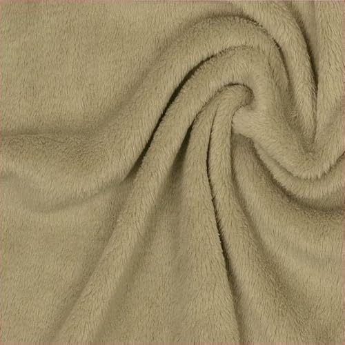 Fabrics-City beigegrau kuschelig Wellnessfleece Fleece Stoff zum Nähen Antipilling Fleecestoff Polarfleece Microfleece Fleecestoff zum Sticken Dekoration Fleecestoff Outdoor Kinder Erwachsene, 5215 von Fabrics-City