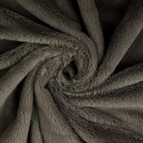 Fabrics-City dunkelgrau stretch Kaninchen Fell Plüsch Stoff Kaninchenfell Kunstfell zum Basteln Kuschelfell Tierfell Nähzubehör diy Dekoration weiches für Kinder Erwachsene, 3954 von Fabrics-City