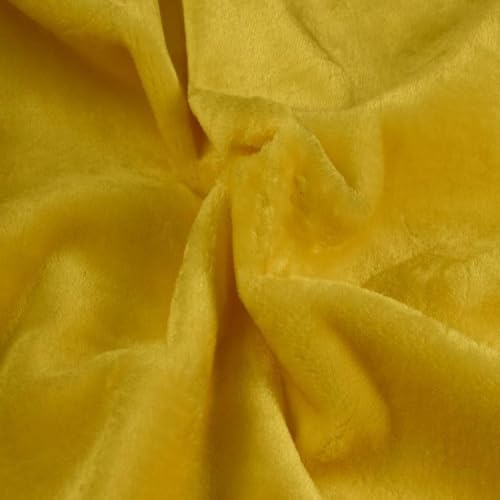 Fabrics-City gelb stretch Kaninchen Fell Plüsch Stoff Kaninchenfell Kunstfell zum Basteln Kuschelfell Webpelz Teddyfell Nähzubehör Dekorationen DIY Handarbeit Bastelmaterialien, weich 4228 von Fabrics-City