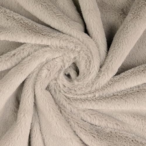 Fabrics-City grau stretch Kaninchen Fell plüsch Stoff Kaninchenfell Kunstpelz Kuschelfell Teddyfell Webpelz Pelzimitat Plüschstoff für Kleidung Dekoration DIY Nähprojekte hochwertiges weiches, 3951 von Fabrics-City