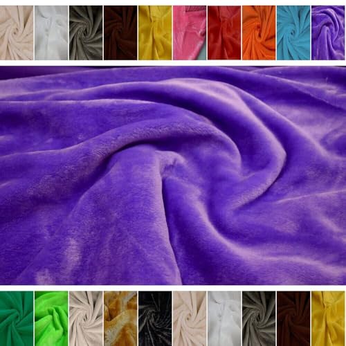 Fabrics-City lila stretch Kaninchen Fell Plüsch Stoff Kaninchenfell Kunstpelz Kuschelfell Teddyfell Webpelz Pelzimitat Fellstoff Plüschstoff Cosplay Dekoration Nähzubehör weicher, 3995 von Fabrics-City