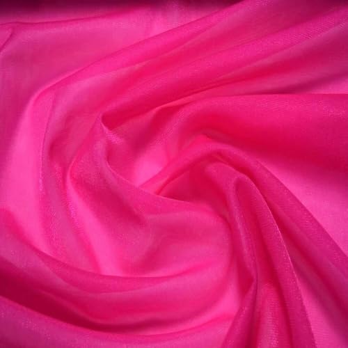 Fabrics-City pink stretch fein netz Mesh Glitzer Stoff Netzstoff Meterware ab 50cm Tüllstoff Dekonetz Gitterstoff für Nähen Basteln Dekorationen, Party, Mode, Accessoires, 5080 von Fabrics-City