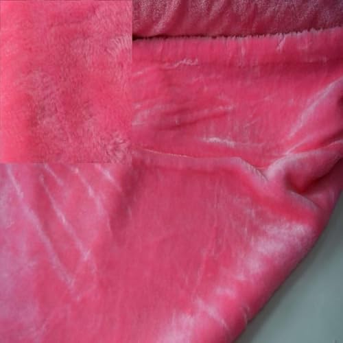 Fabrics-City rosa stretch Kaninchen Fell plüsch Stoff Kaninchenfell Kunstfell zum Basteln Kuschelfell Teddyfell Filzstoff Zottelfell weiches diy Nähprojekte Kinderhandwerk nähen für Kinder, 4109 von Fabrics-City