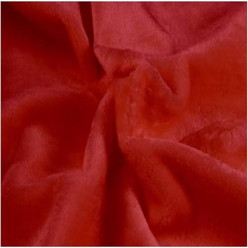 Fabrics-City rot stretch Chinchilla Fell Stoff Meterware ab 50cm Fellstoff Kunstfell Kunstpelz kuschelig Webpelz Teddyfell Plüschstoff für Kleidung Accessoires Dekorationen hochwertig weich, 4229 von Fabrics-City