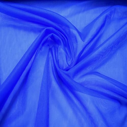 Fabrics-City royalblau bi-stretch fein Netz Mesh Stoff Tüll mit Glitzer Netzstoff Meterware ab 50cm Tüllstoff Dekonetz Gitterstoff für Nähen Basteln Mode Dekoration Tischläufer, 5081 von Fabrics-City