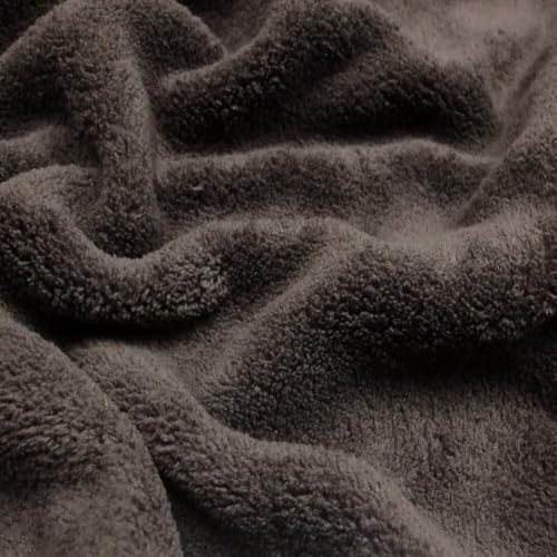 Fabrics-City schokobraun Premium weich Minky Wellness Stoff zum Nähen Antipilling Fleecestoff Polarfleece Microfleece Fleece für Kinderdecken Kuscheldecken Kleidung DIY Stoffe, 3942 von Fabrics-City