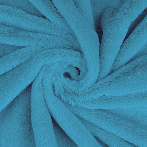 Fabrics-City türkis Stretch Chinchilla Fell Stoff Meterware ab 50cm kuschelig Kunstfell Kunstpelz Plüsch Teddy Webpelz Tierfell Dekor Nähzubehör für Kleidung Accessoires Sofa Kissen, 4230 von Fabrics-City