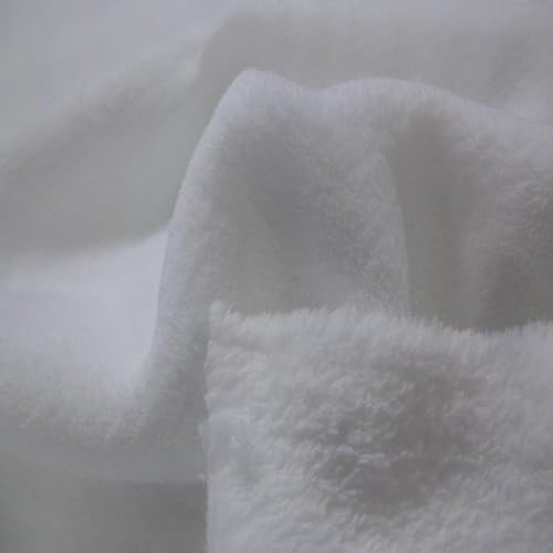 Fabrics-City weiß Doubleface Kuschelweicher Wellnessfleece Stoff Antipilling Fleecestoff Microfleece Polarfleece Fleece für Nähen und Bekleidung hochwertiger kuschelige Textilien, 3338 von Fabrics-City