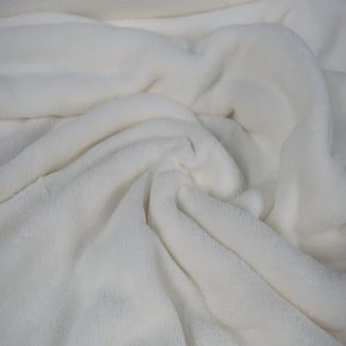 Fabrics-City wollweiß kuschel weicher doubleface Wellness Fleece Stoff Antipilling Mikrofleece Polarfleece Fleecestoff thermo zum Nähen und Basteln für Winterjacken Decken, warm, hautfreundlich, 3982 von Fabrics-City