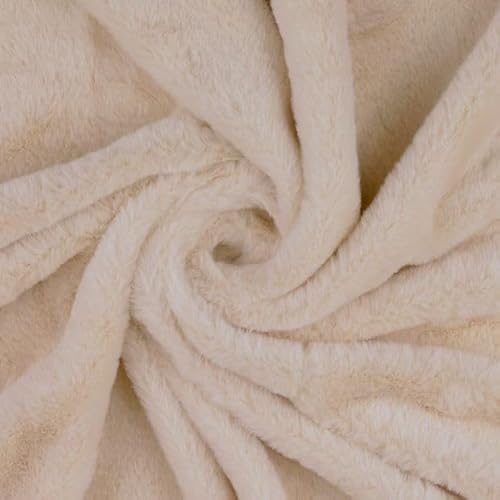 Fabrics-City wollweiß stretch Kaninchen Fell plüsch Stoff Kaninchenfell Kunstfell zum Basteln Kuschelfell Teddyfell Webpelz Dekorationsmaterial diy Nähzubehör für Kinder und Erwachsene bitte, 4177 von Fabrics-City