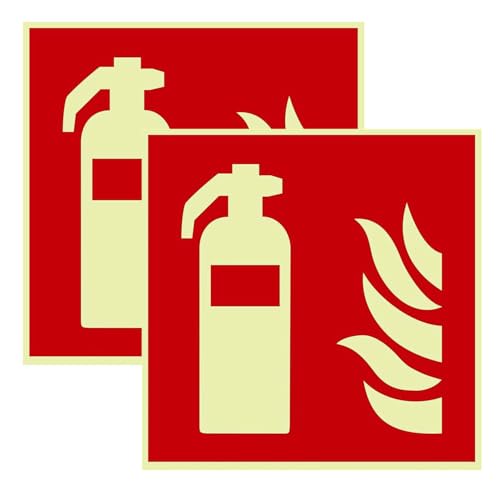 Facaii 2st Schild Feuerlöscher langnachleuchtend | PVC selbstklebend 150x150mm nachleuchtend Hinweis Piktogramm Symbol Feuerlöscherkasten für Haus, Büro, Baustelle und Auto Facaii 2st Schild Feuerlöscher langnachleuchtend | PVC selbstklebend 150x150mm nachleuchtend Hinweis Piktogramm Symbol Feuerlöscherkasten für Haus, Büro, Baustelle und Auto von Facaii