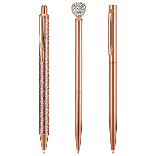 Faccito 3 Stück Kristall Metall Roségold Kugelschreiber Glitzer Klick Kugelschreiber Schwarze Tinte Diamant Stift Zum Schreiben Hochzeit Büro Schule Mädchen Faccito 3 Stück Kristall Metall Roségold Kugelschreiber Glitzer Klick Kugelschreiber Schwarze Tinte Diamant Stift Zum Schreiben Hochzeit Büro Schule Mädchen von Faccito
