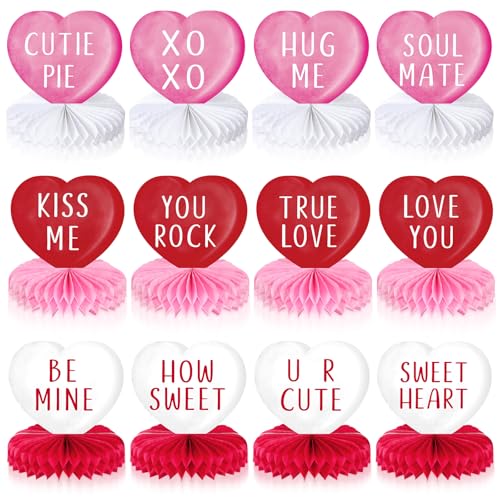 Faccito 12 Stück Valentinstag Waben-Mittelstücke Valentinstag Dekorationen 3D Herz Gesprächspapier Valentinstag Tischdekoration für Valentinstag Hochzeit Jahrestag Party Supplies (Rosa, Rot, Weiß) Faccito 12 Stück Valentinstag Waben-Mittelstücke Valentinstag Dekorationen 3D Herz Gesprächspapier Valentinstag Tischdekoration für Valentinstag Hochzeit Jahrestag Party Supplies (Rosa, Rot, Weiß) von Faccito