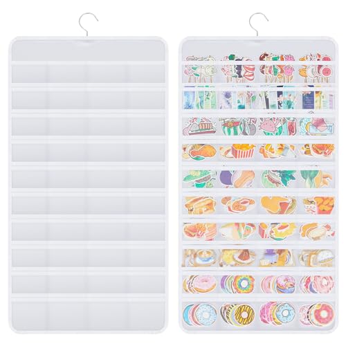 Faccito 2 Stück Hänge-Aufkleber-Organizer, doppelseitig, 80 Taschen, tragbare Wandaufkleber, Diagrammhalter für Verkäufer, Veranstaltungen, Sammler, Kleinunternehmer Faccito 2 Stück Hänge-Aufkleber-Organizer, doppelseitig, 80 Taschen, tragbare Wandaufkleber, Diagrammhalter für Verkäufer, Veranstaltungen, Sammler, Kleinunternehmer von Faccito