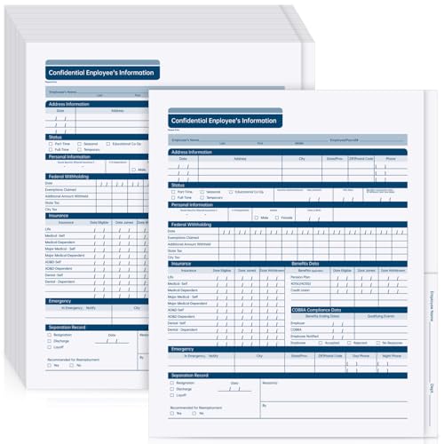 Faccito 35 Stück vertrauliche Mitarbeiter-Aktenordner, Großpackung, Mitarbeiter-Aktenordner, 24,1 x 29,8 cm, Lohnabrechnungsbuch, Personalakte, Organizer für Manager, Unternehmen, Bürobedarf Faccito 35 Stück vertrauliche Mitarbeiter-Aktenordner, Großpackung, Mitarbeiter-Aktenordner, 24,1 x 29,8 cm, Lohnabrechnungsbuch, Personalakte, Organizer für Manager, Unternehmen, Bürobedarf von Faccito