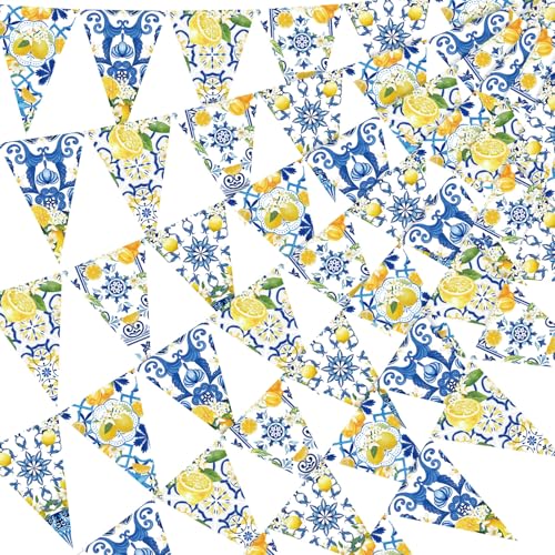 Faccito 5 Stück Blaue Kacheln Zitronen Dekoration Zitronen Wimpelkette Wimpelkette aus Papier Girlanden Limonade Hängende Dreiecksfahnen für Hochzeit Geburtstag Brautparty Junggesellenabschied deko Faccito 5 Stück Blaue Kacheln Zitronen Dekoration Zitronen Wimpelkette Wimpelkette aus Papier Girlanden Limonade Hängende Dreiecksfahnen für Hochzeit Geburtstag Brautparty Junggesellenabschied deko von Faccito