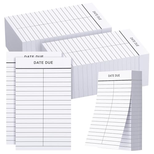 Faccito 500 Stück Datumsanzeige, 2 Spalten, abziehen und aufkleben, 7,6 x 12,7 cm, Bibliothekszubehör, geeignet für Bibliothek, Schule, Klassenzimmer, Kindergarten, Büro und Geschäft von Faccito
