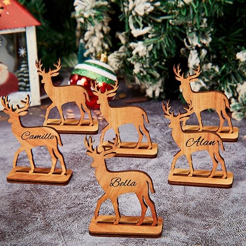 Faccito 6 Stück Weihnachten Platzkarten Tischkarten aus Holz Weihnachten Tisch Namenschilder zum Hinstellen Platzkarten zum Beschriften Namen der Gäste Weihnachtlich Tischdeko Mittelstück (Rentier) Faccito 6 Stück Weihnachten Platzkarten Tischkarten aus Holz Weihnachten Tisch Namenschilder zum Hinstellen Platzkarten zum Beschriften Namen der Gäste Weihnachtlich Tischdeko Mittelstück (Rentier) von Faccito