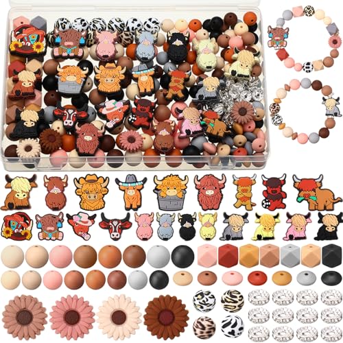 Faccito Highland Cow Focal Silikon-Perlen-Set, 10 bis 15 mm, rund, Leopardenmuster, Gänseblümchen, Kuh, bunt, Abstandshalter, Perlen für Schlüsselanhänger, Stifte, DIY, Basteln, Armbänder, Halsketten Faccito Highland Cow Focal Silikon-Perlen-Set, 10 bis 15 mm, rund, Leopardenmuster, Gänseblümchen, Kuh, bunt, Abstandshalter, Perlen für Schlüsselanhänger, Stifte, DIY, Basteln, Armbänder, Halsketten von Faccito