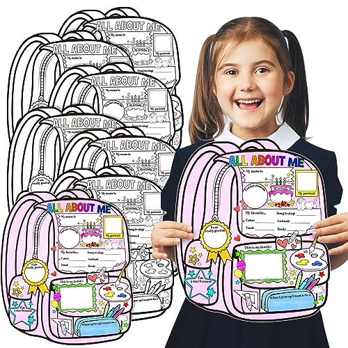 Faccito Schulranzen-Poster "All About Me", zum Ausfüllen von Schülern der Woche, Poster zum Ausfüllen von Schülern der Woche, Klassenzimmer-Dekorationen für Schullehrer, 40 Stück Faccito Schulranzen-Poster "All About Me", zum Ausfüllen von Schülern der Woche, Poster zum Ausfüllen von Schülern der Woche, Klassenzimmer-Dekorationen für Schullehrer, 40 Stück von Faccito