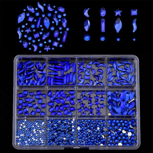1 Box Nägel-Anhänger für Nägel, 3D-Nägel mit flacher Rückseite, Strasssteine, Glasnägel, Dekoration, professionelles Bastelzubehör, Kunstbedarf von FackLOxc