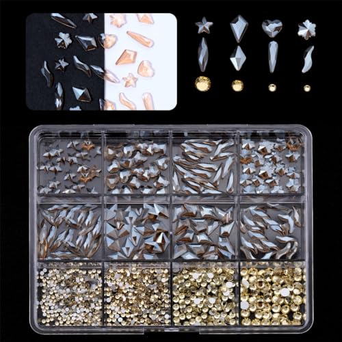 1 Box Nägel-Anhänger für Nägel, 3D-Nägel mit flacher Rückseite, Strasssteine, Glasnägel, Dekoration, professionelles Bastelzubehör, Kunstbedarf 1 Box Nägel-Anhänger für Nägel, 3D-Nägel mit flacher Rückseite, Strasssteine, Glasnägel, Dekoration, professionelles Bastelzubehör, Kunstbedarf von FackLOxc