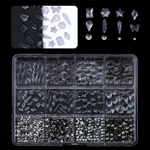 1 Box Nägel-Anhänger für Nägel, 3D-Nägel mit flacher Rückseite, Strasssteine, Glasnägel, Dekoration, professionelles Bastelzubehör, Kunstbedarf 1 Box Nägel-Anhänger für Nägel, 3D-Nägel mit flacher Rückseite, Strasssteine, Glasnägel, Dekoration, professionelles Bastelzubehör, Kunstbedarf von FackLOxc