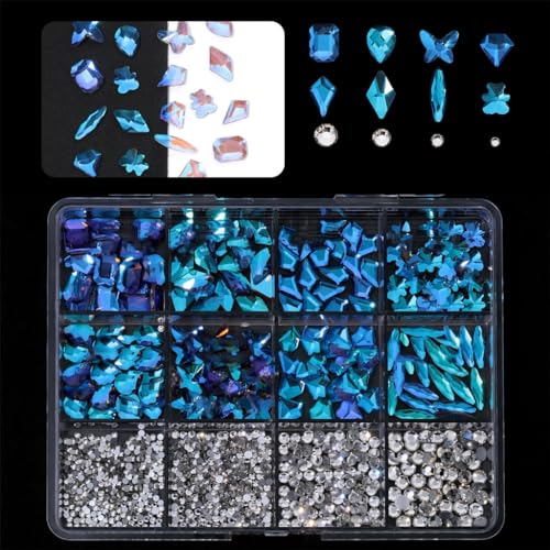 1 Box Nägel-Anhänger für Nägel, 3D-Nägel mit flacher Rückseite, Strasssteine, Glasnägel, Dekoration, professionelles Bastelzubehör, Kunstbedarf 1 Box Nägel-Anhänger für Nägel, 3D-Nägel mit flacher Rückseite, Strasssteine, Glasnägel, Dekoration, professionelles Bastelzubehör, Kunstbedarf von FackLOxc