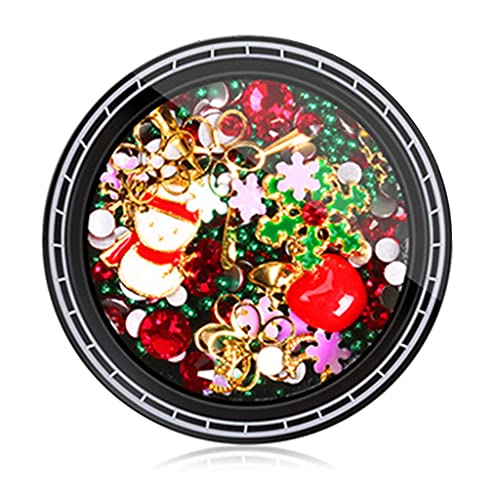 1 Box Weihnachts-Strass-3D-Nägel, Charms, Metall-Nieten, Kunstdekoration von FackLOxc
