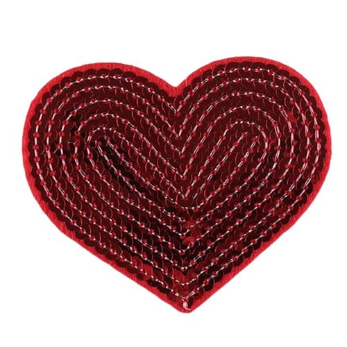 10 PCs Herzform Eisen Auf Flecken Paillettenflecken Herzflecken Nähen Auf Applique Für Kleidungsjeans Rucksäcke von FackLOxc
