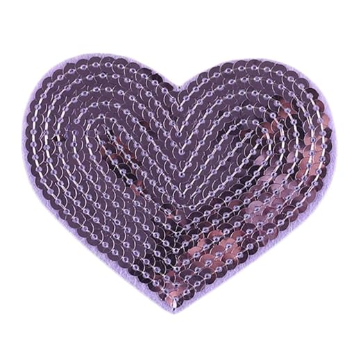 10 PCs Herzform Eisen Auf Flecken Paillettenflecken Herzflecken Nähen Auf Applique Für Kleidungsjeans Rucksäcke von FackLOxc