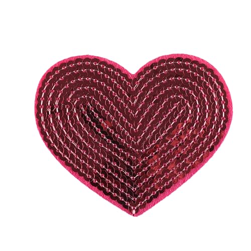 10 PCs Herzform Eisen Auf Flecken Paillettenflecken Herzflecken Nähen Auf Applique Für Kleidungsjeans Rucksäcke von FackLOxc
