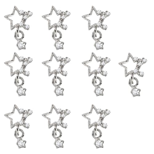 10 Stück/Set baumelnde Sternnägel, Kunst-Charm-Nägel, Dekorationen, Sternnägel, Charm-Maniküre-Zubehör für Acrylnägel 10 Stück/Set baumelnde Sternnägel, Kunst-Charm-Nägel, Dekorationen, Sternnägel, Charm-Maniküre-Zubehör für Acrylnägel von FackLOxc
