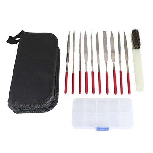 10 x kleine Feilen-Set, Nadelfeilen, Stahlfeilen, Juwelierfeilen für Metallfeilen, Arbeit, Schmuck, mit Pinsel 10 x kleine Feilen-Set, Nadelfeilen, Stahlfeilen, Juwelierfeilen für Metallfeilen, Arbeit, Schmuck, mit Pinsel von FackLOxc