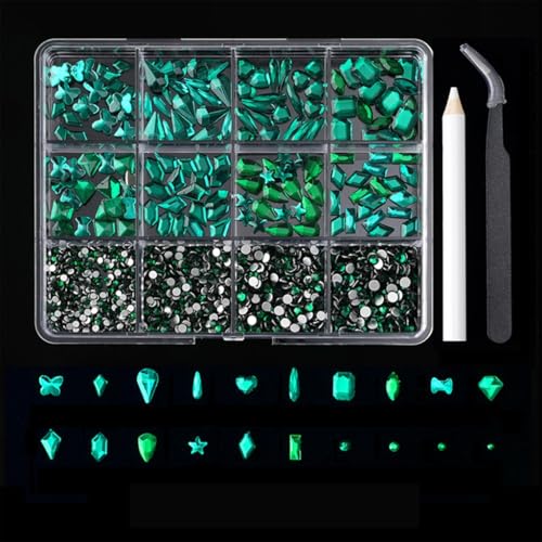 12 Gitter mit flacher Unterseite, Strasssteine, verschiedene Stile, Kristall-Charm, spezielle Nägel, Charm-Nägel, Kunstdekorationen 12 Gitter mit flacher Unterseite, Strasssteine, verschiedene Stile, Kristall-Charm, spezielle Nägel, Charm-Nägel, Kunstdekorationen von FackLOxc