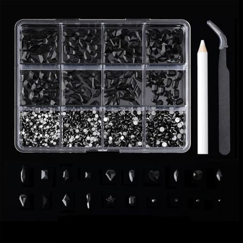 12 Gitter mit flacher Unterseite, Strasssteine, verschiedene Stile, Kristall-Charm, spezielle Nägel, Charm-Nägel, Kunstdekorationen 12 Gitter mit flacher Unterseite, Strasssteine, verschiedene Stile, Kristall-Charm, spezielle Nägel, Charm-Nägel, Kunstdekorationen von FackLOxc