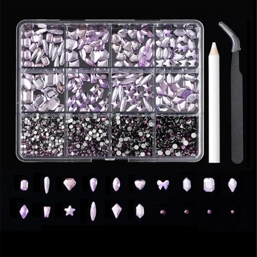 12 Gitter mit flacher Unterseite, Strasssteine, verschiedene Stile, Kristall-Charm, spezielle Nägel, Charm-Nägel, Kunstdekorationen 12 Gitter mit flacher Unterseite, Strasssteine, verschiedene Stile, Kristall-Charm, spezielle Nägel, Charm-Nägel, Kunstdekorationen von FackLOxc