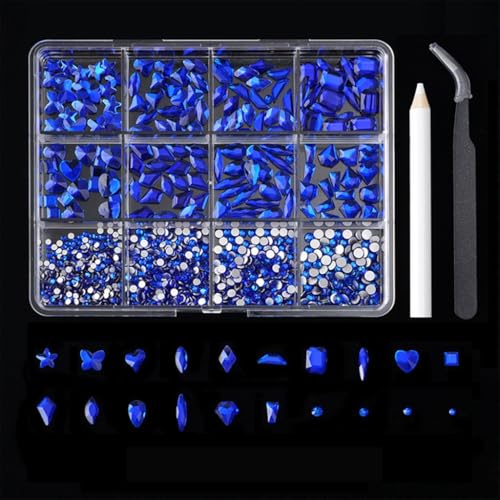12 Gitter mit flacher Unterseite, Strasssteine, verschiedene Stile, Kristall-Charm, spezielle Nägel, Charm-Nägel, Kunstdekorationen 12 Gitter mit flacher Unterseite, Strasssteine, verschiedene Stile, Kristall-Charm, spezielle Nägel, Charm-Nägel, Kunstdekorationen von FackLOxc