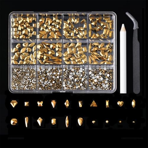 12 Gitter speziell geformte Nägel, Strasssteine, flache Rückseite, Charm-Mix-Stile, Nägel, Kunst-Dekorationen 12 Gitter speziell geformte Nägel, Strasssteine, flache Rückseite, Charm-Mix-Stile, Nägel, Kunst-Dekorationen von FackLOxc