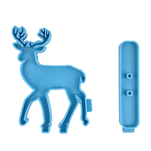 2-teiliges Weihnachtsformen-Set aus Kunstharz, Hirsch, Silikon, Epoxidharz, Gießformen für Handwerk, Tischdekoration, Heimdekoration 2-teiliges Weihnachtsformen-Set aus Kunstharz, Hirsch, Silikon, Epoxidharz, Gießformen für Handwerk, Tischdekoration, Heimdekoration von FackLOxc