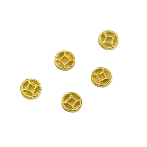 5 Stück Fortunes Barrennägel, hellgoldenes Neujahrs-Nagelkunst, Charm-Nägel, Strass, Nägel, Kunst-Dekorationen 5 Stück Fortunes Barrennägel, hellgoldenes Neujahrs-Nagelkunst, Charm-Nägel, Strass, Nägel, Kunst-Dekorationen von FackLOxc