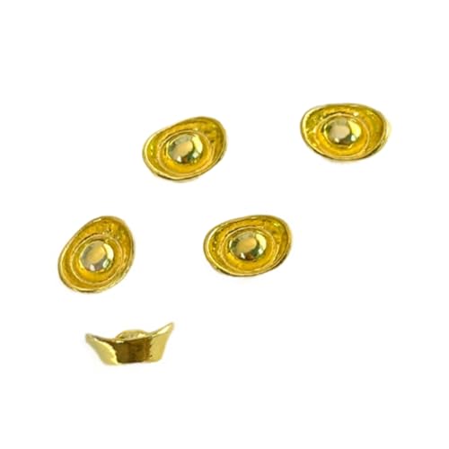 5 Stück Fortunes Barrennägel, hellgoldenes Neujahrs-Nagelkunst, Charm-Nägel, Strass, Nägel, Kunst-Dekorationen 5 Stück Fortunes Barrennägel, hellgoldenes Neujahrs-Nagelkunst, Charm-Nägel, Strass, Nägel, Kunst-Dekorationen von FackLOxc